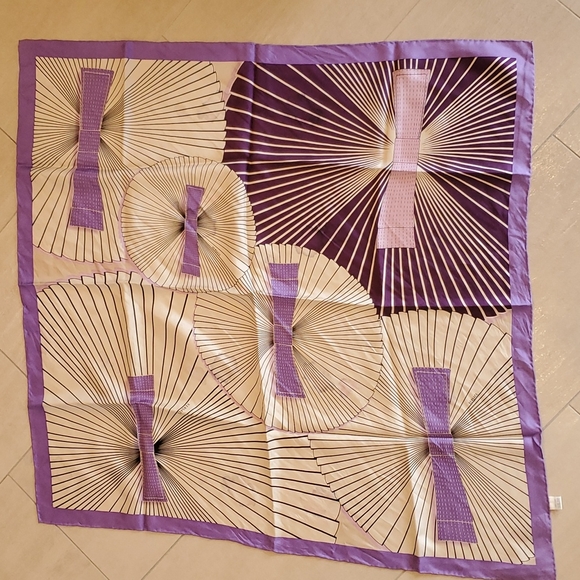 Versace Accessories - Versace Purple & Cream Bow Scarf